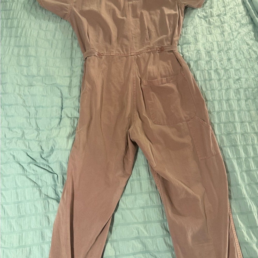 Pink Button-Down Jumpsuit - Picture 4 of 4